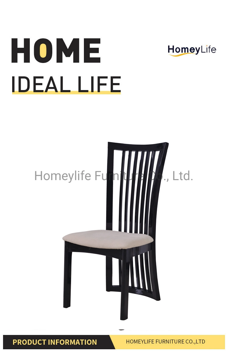 Traditional Retro Home Furniture Black Solid Wood Dining Chair