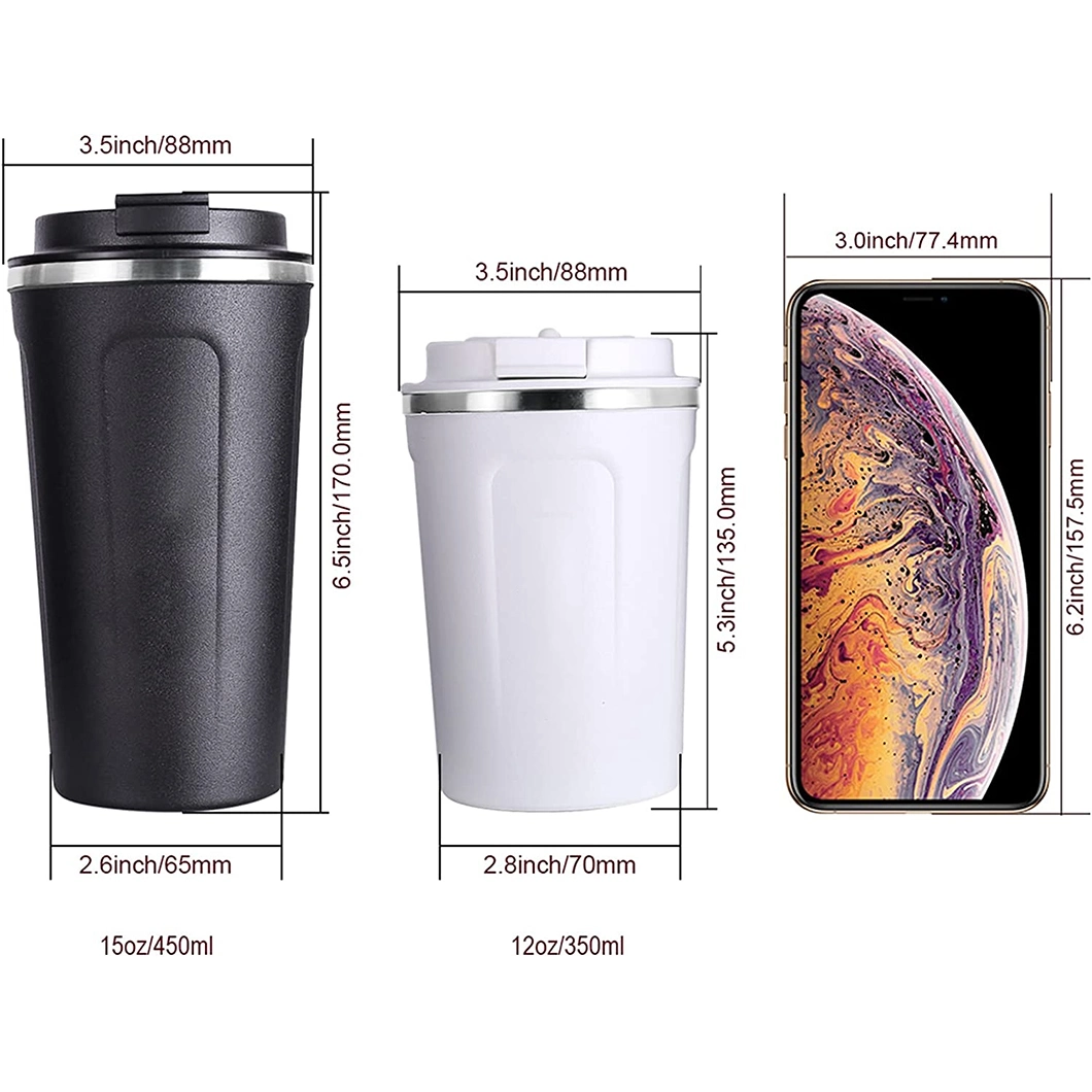 Portable Classic 12oz 16oz Spill Proof Reusable Double Wall Thermal Stainless Steel Thermos Drinking Cup Vacuum Insulated Tumbler Coffee Travel Mug to Go