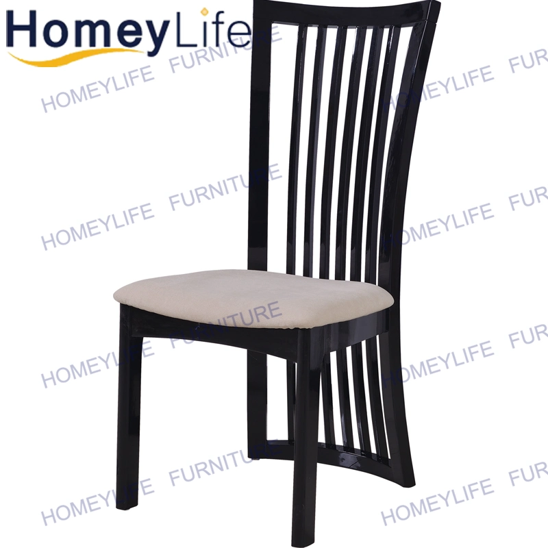 Traditional Retro Home Furniture Black Solid Wood Dining Chair