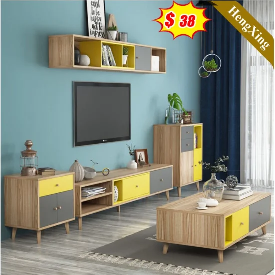 Elegant Wholesale MFC Melamine MDF Furniture Coffee Table with TV Stand Set Cabinet